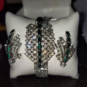 Vintage Clamper Bracelet & Earrings